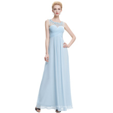 Starzz sin mangas de color azul claro gasa largo vestido de dama de honor ST000060-5